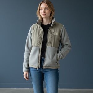 The North Face Women's Gray and Blue Denali Jacket. Size S/P